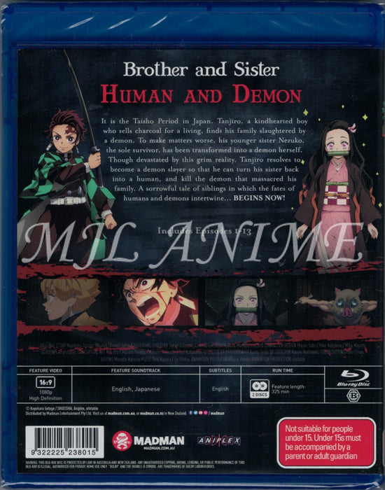 Demon Slayer [Kimetsu no Yaiba] Part 1 (Eps 1-13) (Blu-Ray)